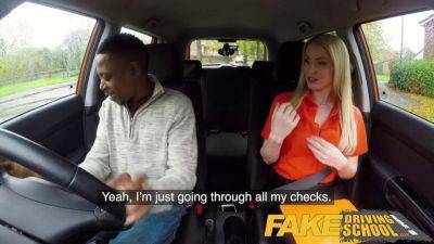 Georgie Lyall - Watch how scottish blonde bombshell, Georgie Lyall, gets her fake driving lesson interrupted by a massive black cock - sexu.com - Britain - Scotland